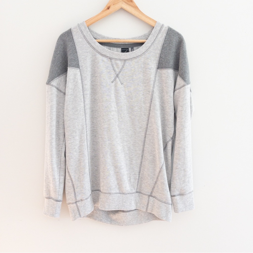 Zella Light Gray and Charcoal Sweatshirt
